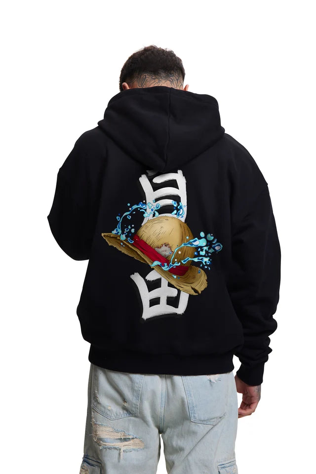 Sweat à capuche noir Kaizoku
