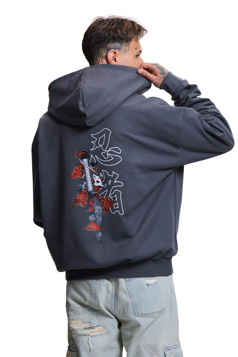 Sweat à capuche gris foncé Shinobi